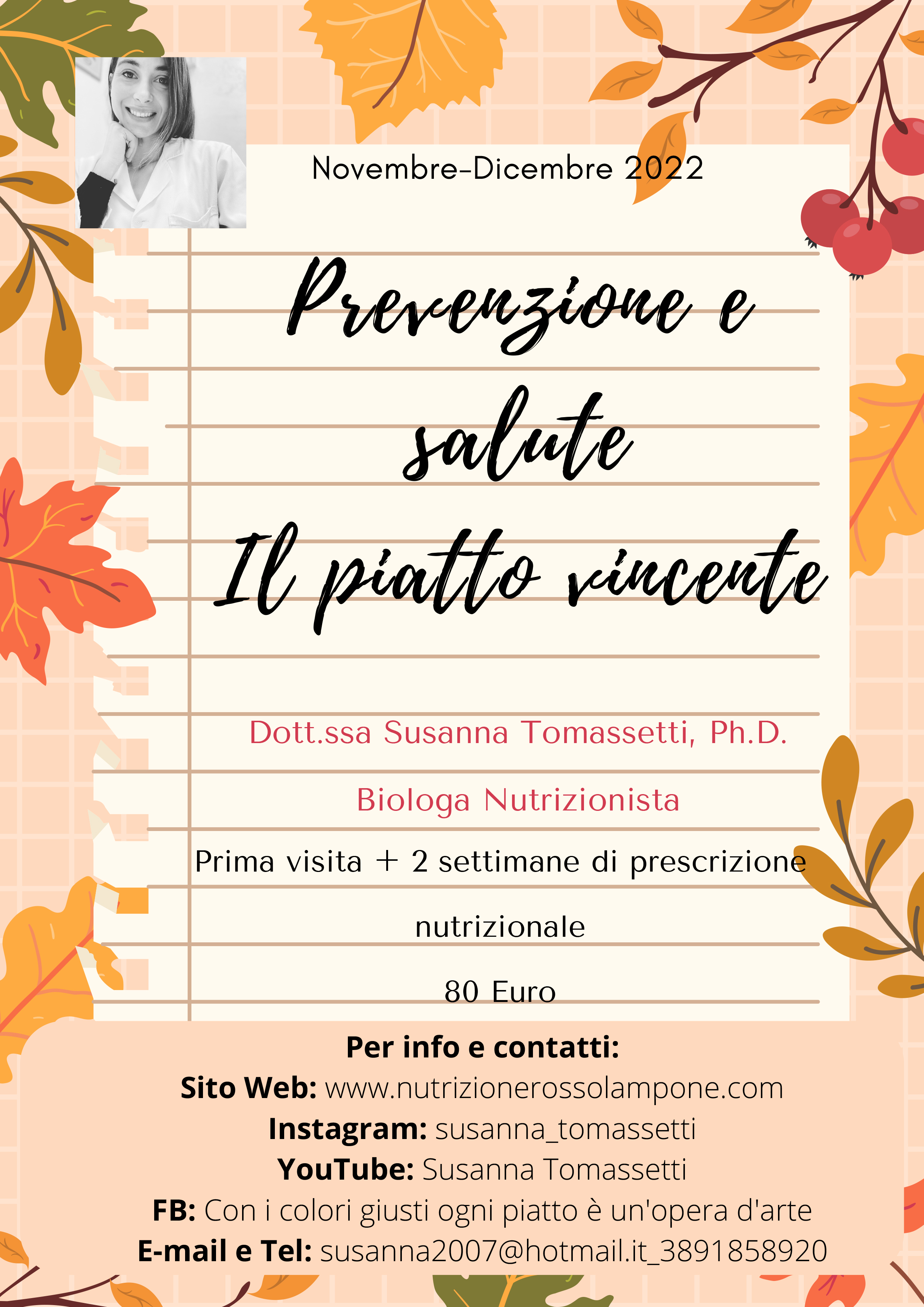 Locandina Dott.ssa Susanna Tomassetti Novembre - Dicembre
